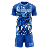 Custom Blue White GeometricalPattern Soccer Set