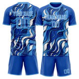 Custom Blue White GeometricalPattern Soccer Set