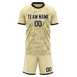 Custom Cream Black GeometricalPattern Soccer Set