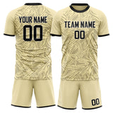 Custom Cream Black GeometricalPattern Soccer Set