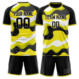 Custom Yellow Black GeometricalPattern Soccer Set