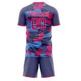 Custom Pink Blue GeometricalPattern Soccer Set