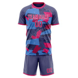 Custom Pink Blue GeometricalPattern Soccer Set