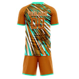 Custom Brown Teal GeometricalPattern Soccer Set