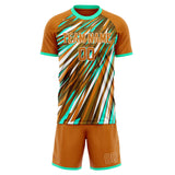 Custom Brown Teal GeometricalPattern Soccer Set
