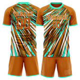Custom Brown Teal GeometricalPattern Soccer Set