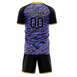 Custom Purple Black GeometricalPattern Soccer Set
