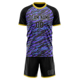 Custom Purple Black GeometricalPattern Soccer Set
