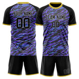 Custom Purple Black GeometricalPattern Soccer Set