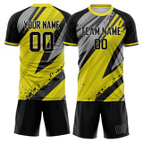 Custom Yellow Black GeometricalPattern Soccer Set