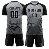 Custom Black Gray GeometricalPattern Soccer Set