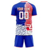 Custom Red White GeometricalPattern Soccer Set