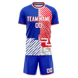 Custom Red White GeometricalPattern Soccer Set