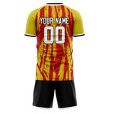 Custom Gold Red GeometricalPattern Soccer Set