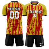 Custom Gold Red GeometricalPattern Soccer Set