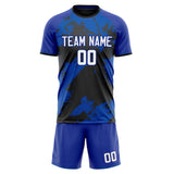Custom Royal Black GeometricalPattern Soccer Set