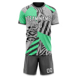 Custom Gray Teal GeometricalPattern Soccer Set