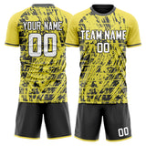 Custom Yellow Gray GeometricalPattern Soccer Set