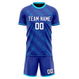 Custom Royal White GeometricalPattern Soccer Set