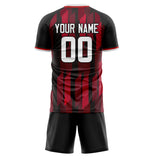 Custom Red Black GeometricalPattern Soccer Set