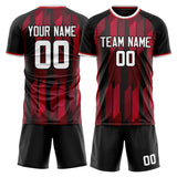 Custom Red Black GeometricalPattern Soccer Set
