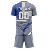 Custom Gray White GeometricalPattern Soccer Set