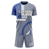 Custom Gray White GeometricalPattern Soccer Set