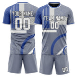 Custom Gray White GeometricalPattern Soccer Set