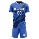 Custom Blue Navy GeometricalPattern Soccer Set
