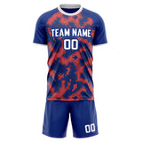 Custom Red Navy GeometricalPattern Soccer Set