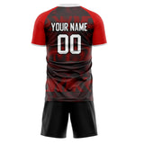 Custom Purple Red GeometricalPattern Soccer Set