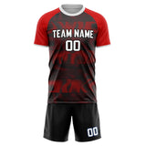 Custom Purple Red GeometricalPattern Soccer Set