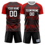 Custom Purple Red GeometricalPattern Soccer Set