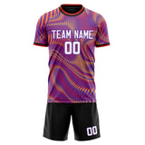 Custom Black Red GeometricalPattern Soccer Set