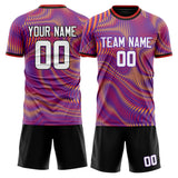 Custom Black Red GeometricalPattern Soccer Set