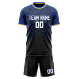 Custom Black Navy GeometricalPattern Soccer Set