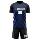 Custom Navy Black GeometricalPattern Soccer Set