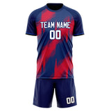 Custom Royal Red GeometricalPattern Soccer Set