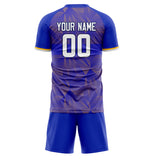 Custom Blue Gold GeometricalPattern Soccer Set