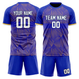 Custom Blue Gold GeometricalPattern Soccer Set