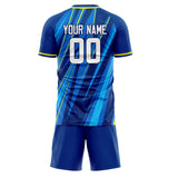 Custom Royal White GeometricalPattern Soccer Set
