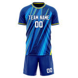 Custom Royal White GeometricalPattern Soccer Set