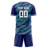 Custom Purple Green GeometricalPattern Soccer Set