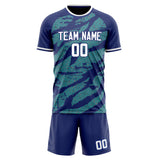 Custom Purple Green GeometricalPattern Soccer Set