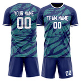 Custom Purple Green GeometricalPattern Soccer Set