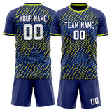 Custom Navy Yellow GeometricalPattern Soccer Set