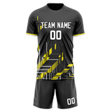 Custom Black Gold GeometricalPattern Soccer Set