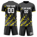 Custom Black Gold GeometricalPattern Soccer Set