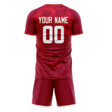 Custom Red White GeometricalPattern Soccer Set