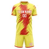 Custom Yellow Red GeometricalPattern Soccer Set